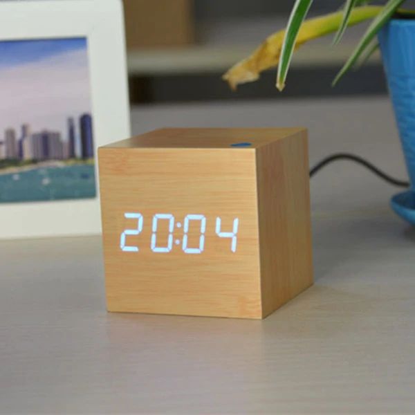 Modern Wooden Cube Digital Clock Kalsten