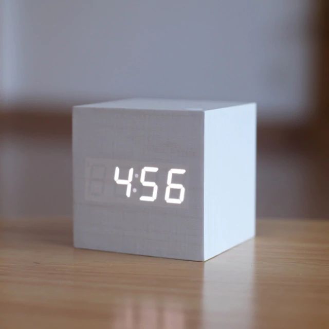 Modern Wooden Cube Digital Clock Kalsten