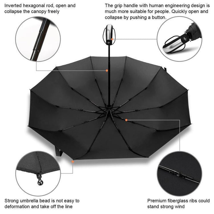 Kalsten | Luxury Automatic Open & close Umbrella Folding Wind water Resistant