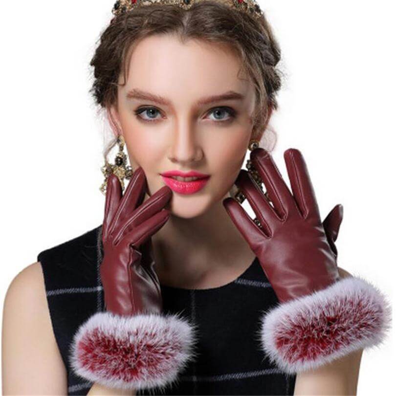Kalsten | Women Genuine Rabbit Fur Gloves