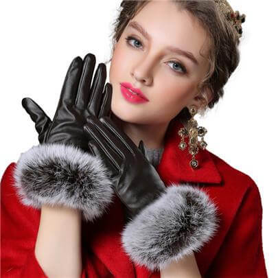Kalsten | Women Genuine Rabbit Fur Gloves