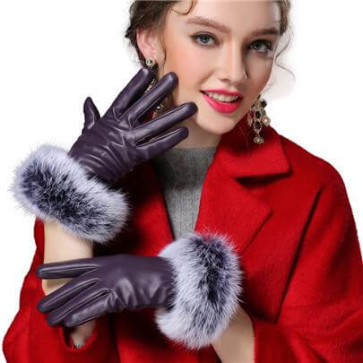 Kalsten | Women Genuine Rabbit Fur Gloves
