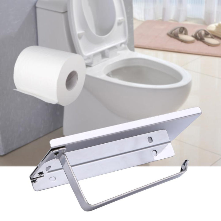 Stainless Steel Toilet Roll Holder with Shelf | Kalsten