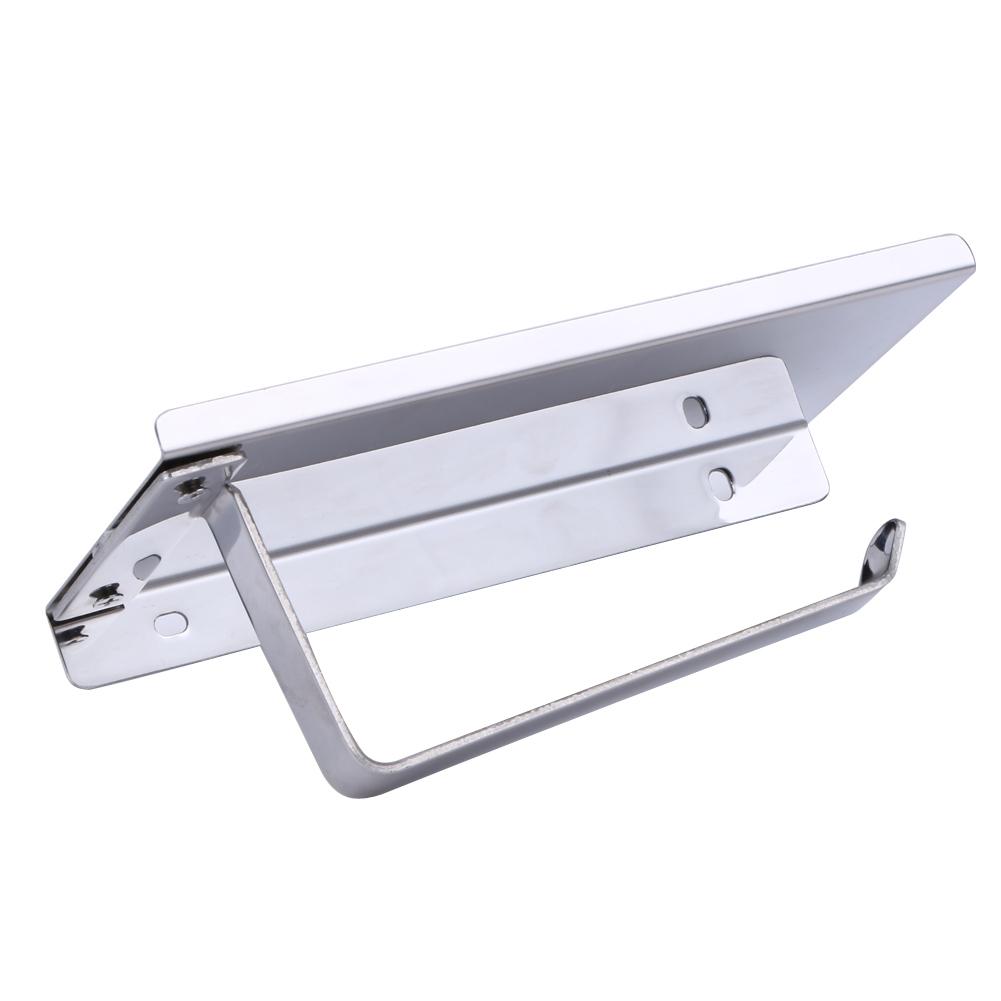 Stainless Steel Toilet Roll Holder with Shelf | Kalsten