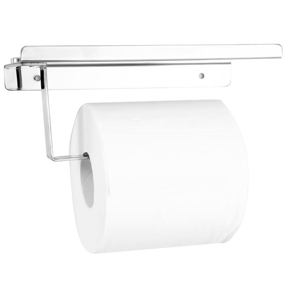 Stainless Steel Toilet Roll Holder with Shelf | Kalsten