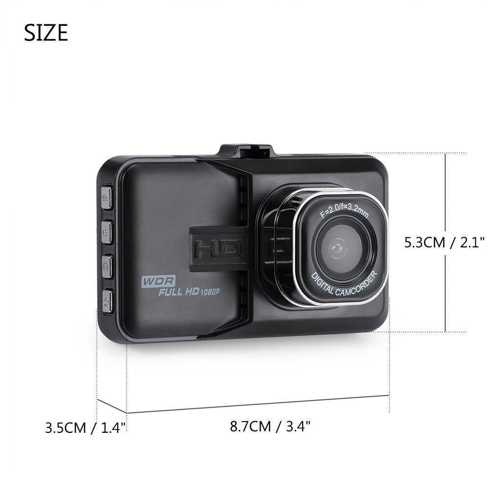 Kalsten | 3 inch Dash Camera Car DVR Dash Cam Video Recorder HDMI HD 1080P Camcorder Night Vision Motion Detection Loop Recording
