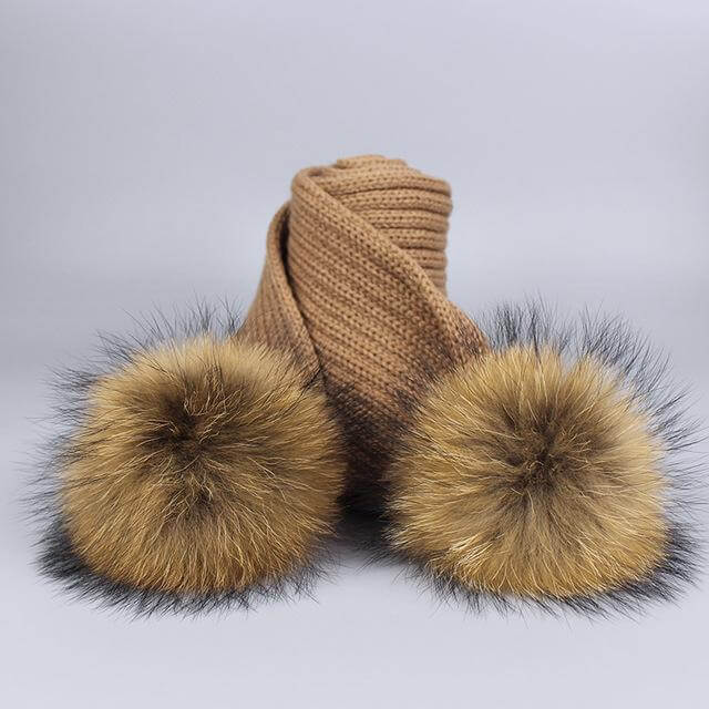 Kalsten | Warm Knitted Fur Hat Scarf Set
