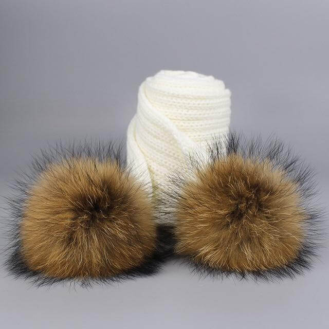 Kalsten | Warm Knitted Fur Hat Scarf Set