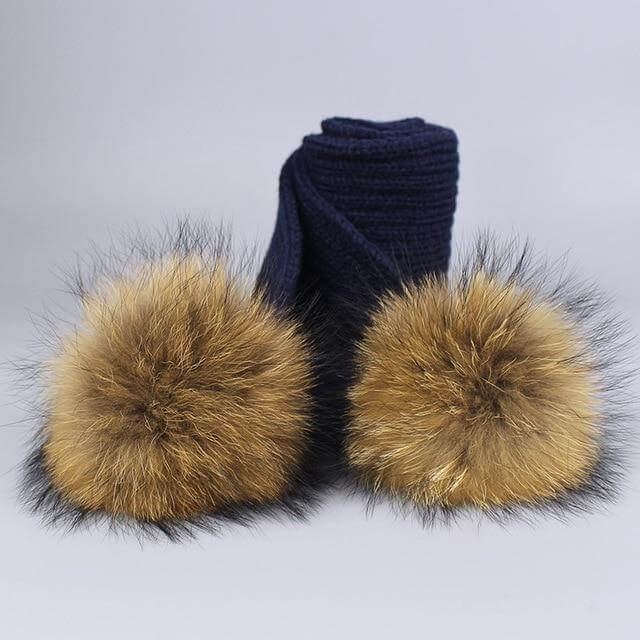 Kalsten | Warm Knitted Fur Hat Scarf Set