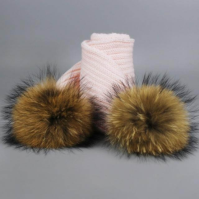 Kalsten | Warm Knitted Fur Hat Scarf Set