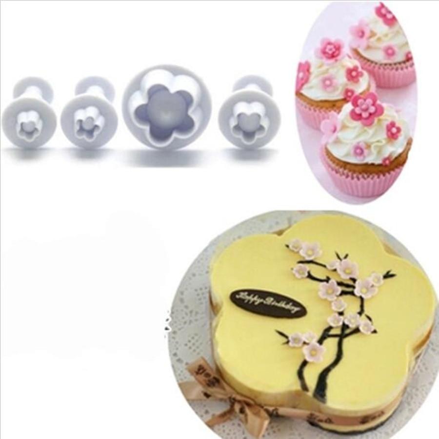 4 Piece Set - Plum Flower Shape Pastry Decorating Tools | Kalsten