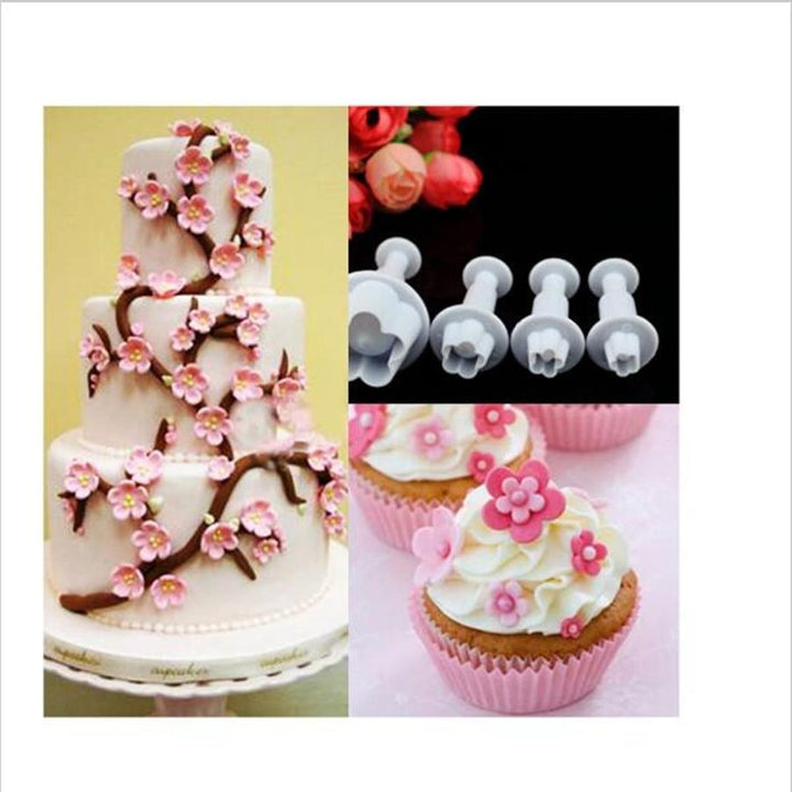 4 Piece Set - Plum Flower Shape Pastry Decorating Tools | Kalsten