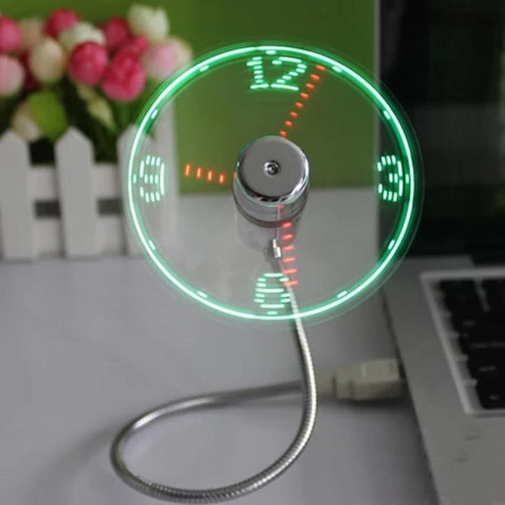 USB Mini Fan with LED Time | Kalsten