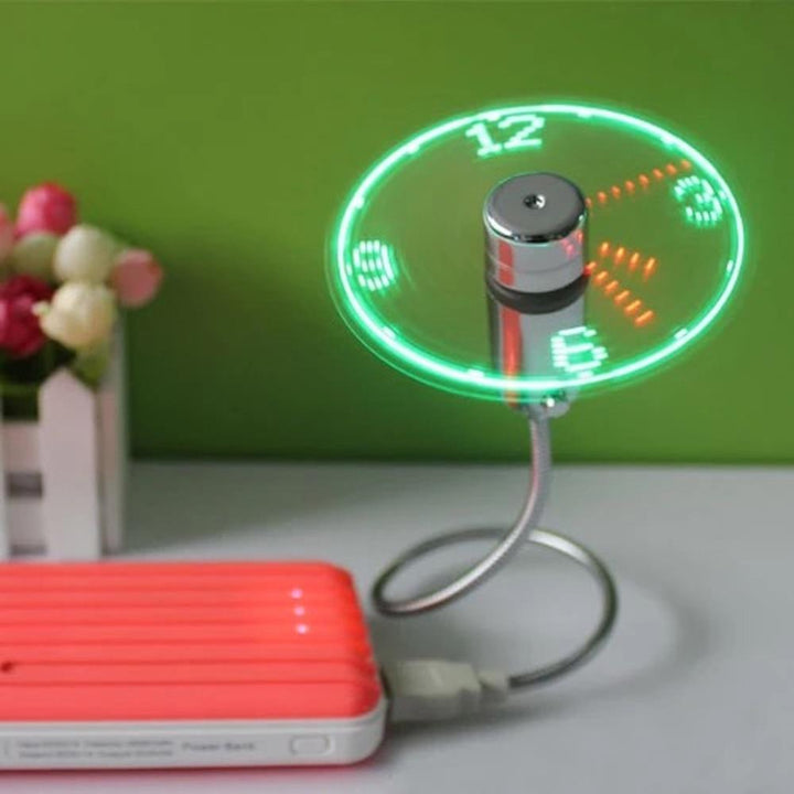 USB Mini Fan with LED Time | Kalsten