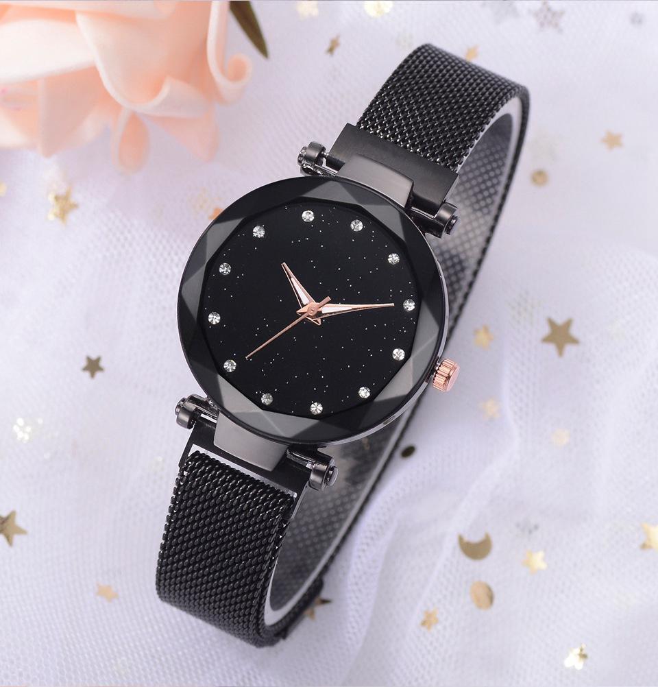 Kalsten | Fashionable Unique Mesh Magnet Buckle Exotic Starry Diamond Designer Luxury Ladies  Women Watch