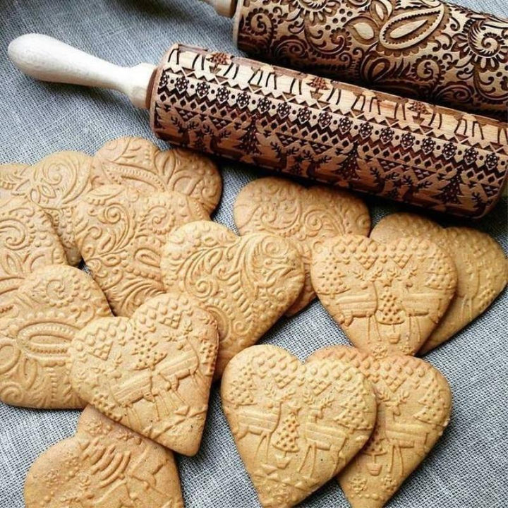 Christmas Embossing Rolling Pin | Kalsten