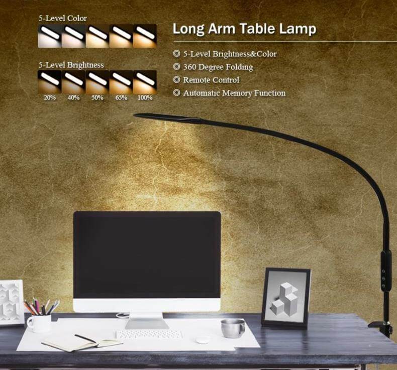 Table Clip Led Desk Lamp with Remote Control | Kalsten
