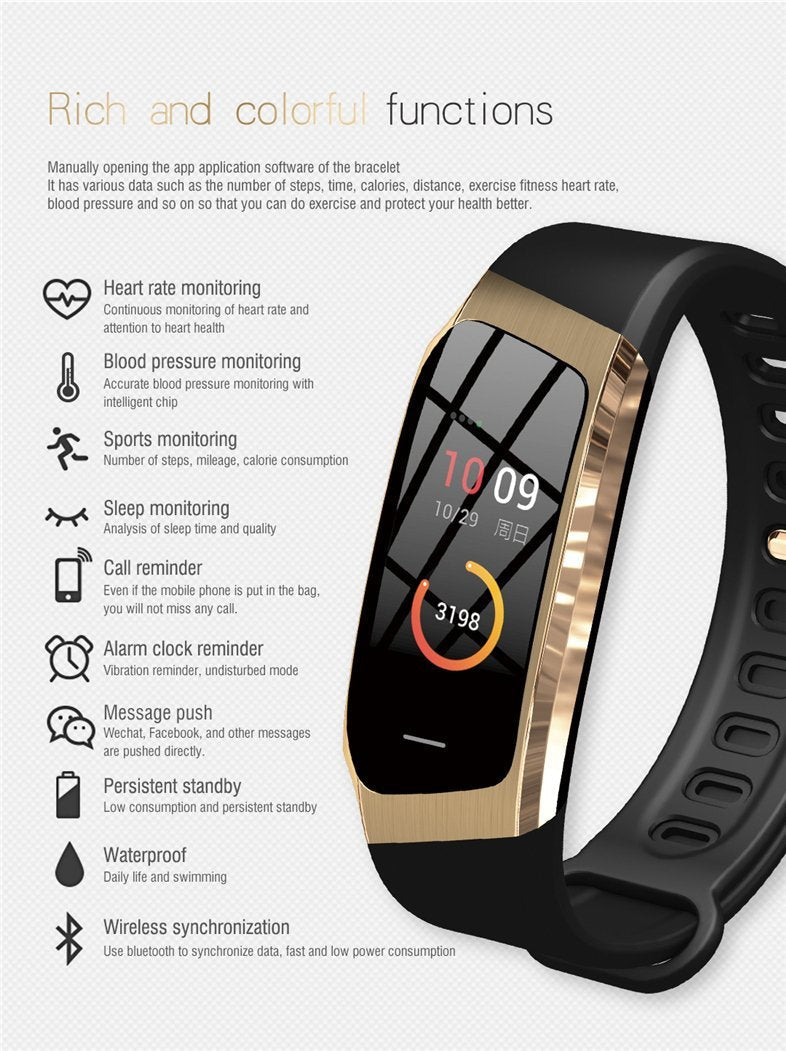Kalsten | Fitband Smart Watch Waterproof Blood Pressure Oxygen Heart Rate Monitor Sport Bracelet