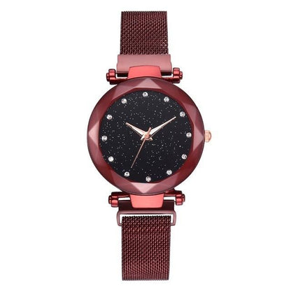 BowLift | Fashionable Unique Mesh Magnet Buckle Exotic Starry Diamond Designer Luxury Ladies  Women Watch
