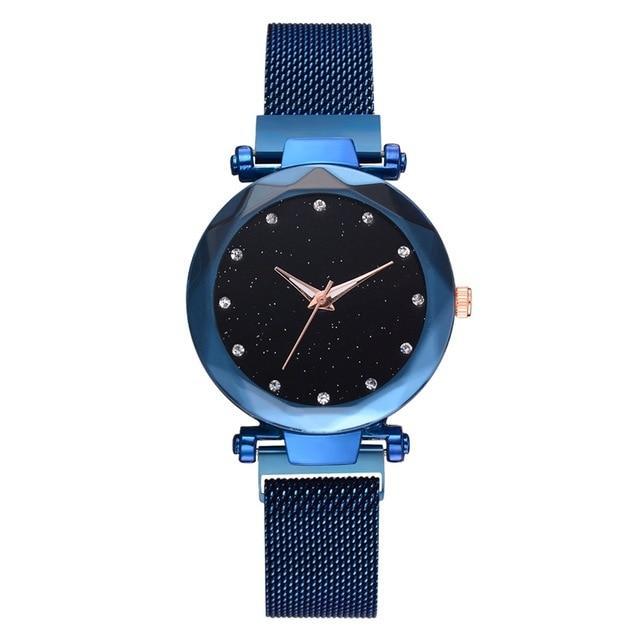 Kalsten | Fashionable Unique Mesh Magnet Buckle Exotic Starry Diamond Designer Luxury Ladies  Women Watch