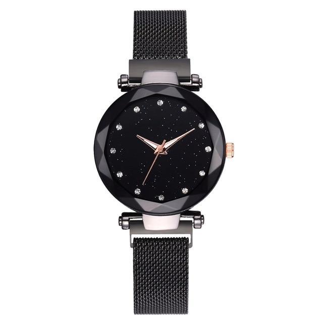 Kalsten | Fashionable Unique Mesh Magnet Buckle Exotic Starry Diamond Designer Luxury Ladies  Women Watch