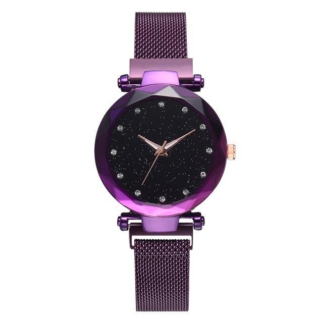Kalsten | Fashionable Unique Mesh Magnet Buckle Exotic Starry Diamond Designer Luxury Ladies  Women Watch