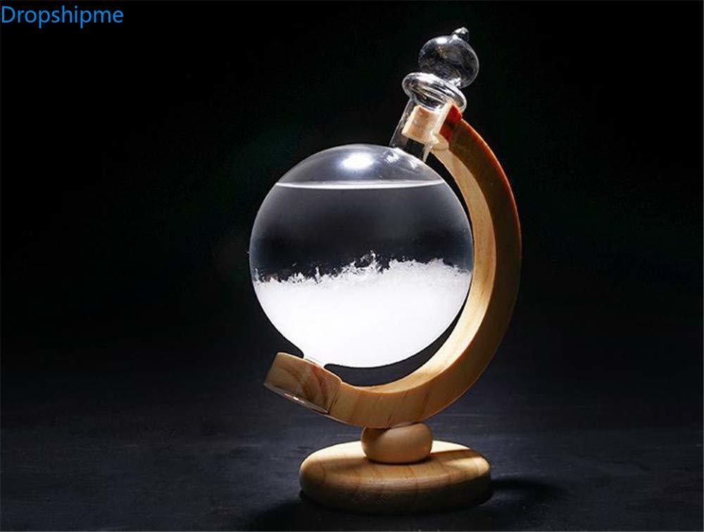 Kalsten | Storm Glass Weather Predicting Forecast Bottle Crystal Desktop Barometer with Wooden Base