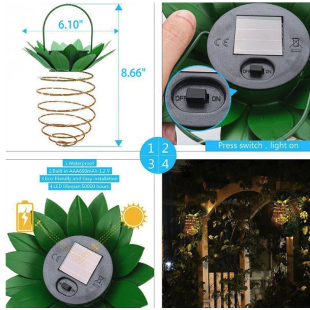 Outdoor Solar Garden Pineapple Automatic Lights | Kalsten