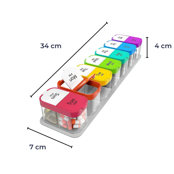 Large 7-Day Case – Moisture-Proof BPA-Free Compartments – Ideal for Seniors & Carers Kalsten