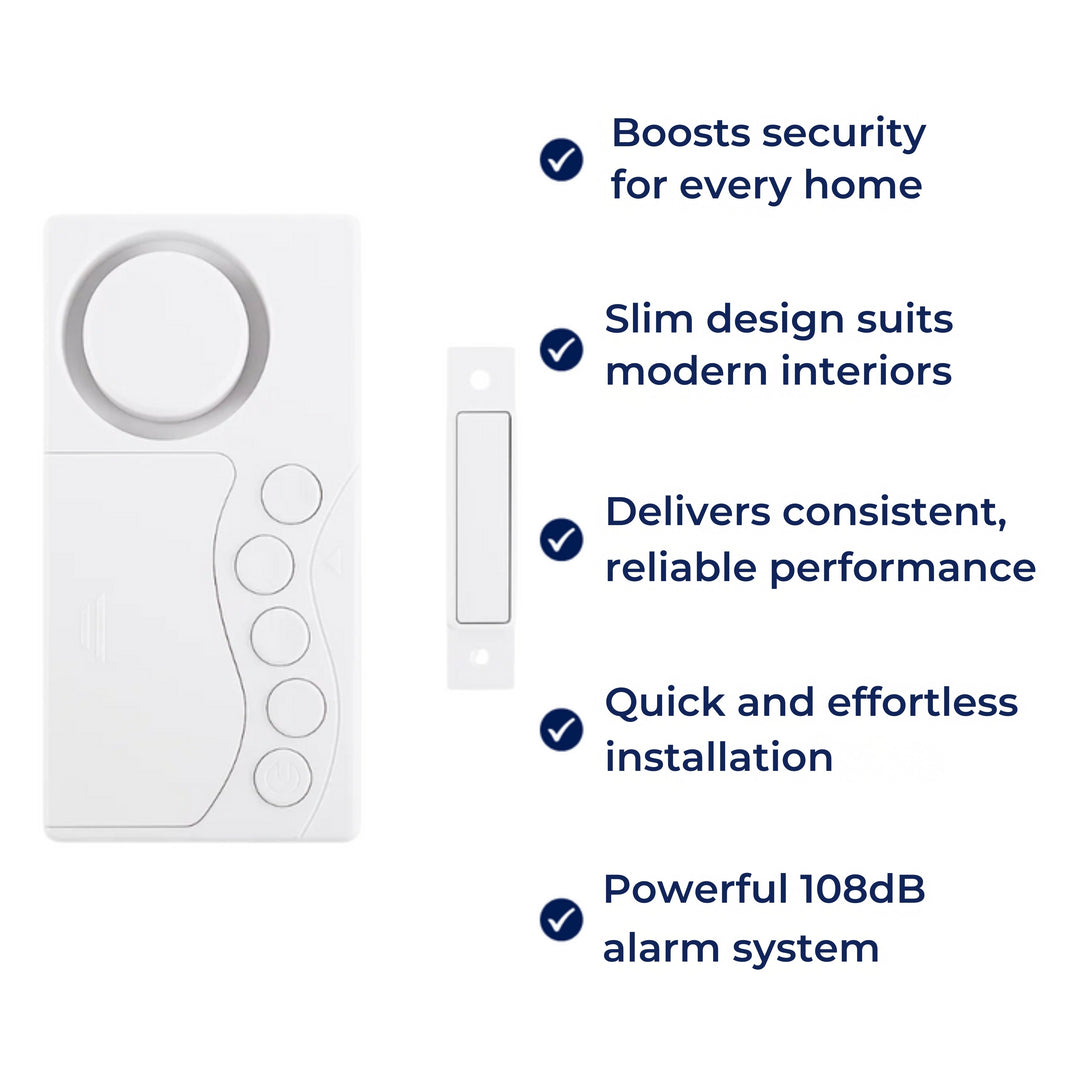 Instant Alert Modes – 108dB Loud Slim Design – Easy Install – Protect Kids & Home Security Kalsten
