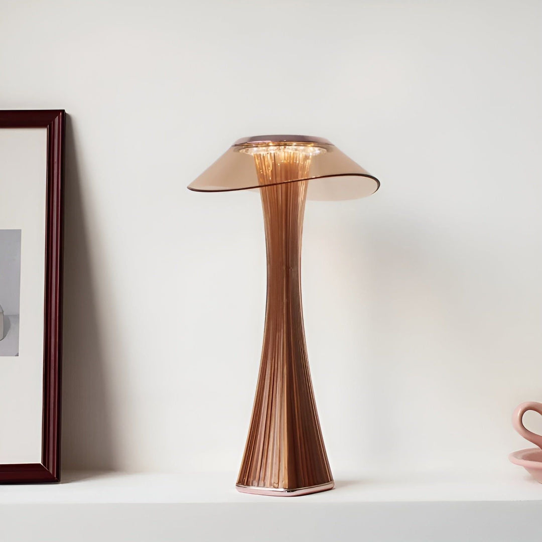 Gior Table Lamp - Rechargeable Italian Crystal Nightstand Lamp with Smart Touch | Kalsten