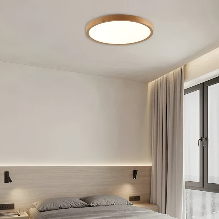 GrainGlow Light - Modern Ultra-Thin Wood Ceiling Light | Kalsten