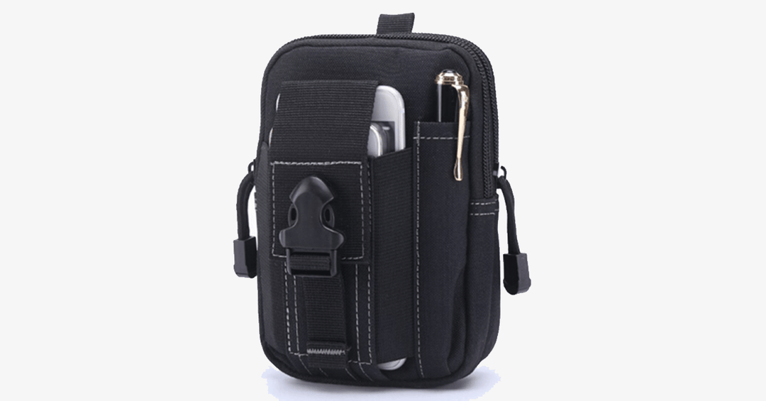 Kalsten | Military Waist Bag - Made of Nylon - Waterproof Design - Zipper Closure - Attach with Belt - Travel Gear - Outdoor - Available in 3 Colors