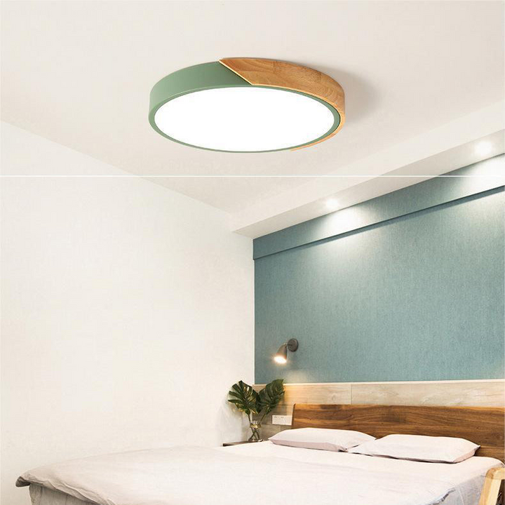 Modern Recessed Wood LED Ceiling Lamp Kalsten