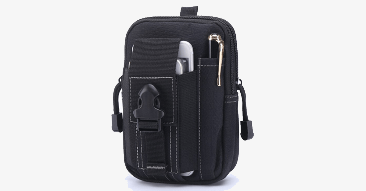 Kalsten | Military Waist Bag - Made of Nylon - Waterproof Design - Zipper Closure - Attach with Belt - Travel Gear - Outdoor - Available in 3 Colors