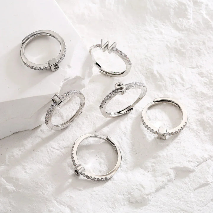 Kalsten | Radiant Adjustable Letter Initial Rings