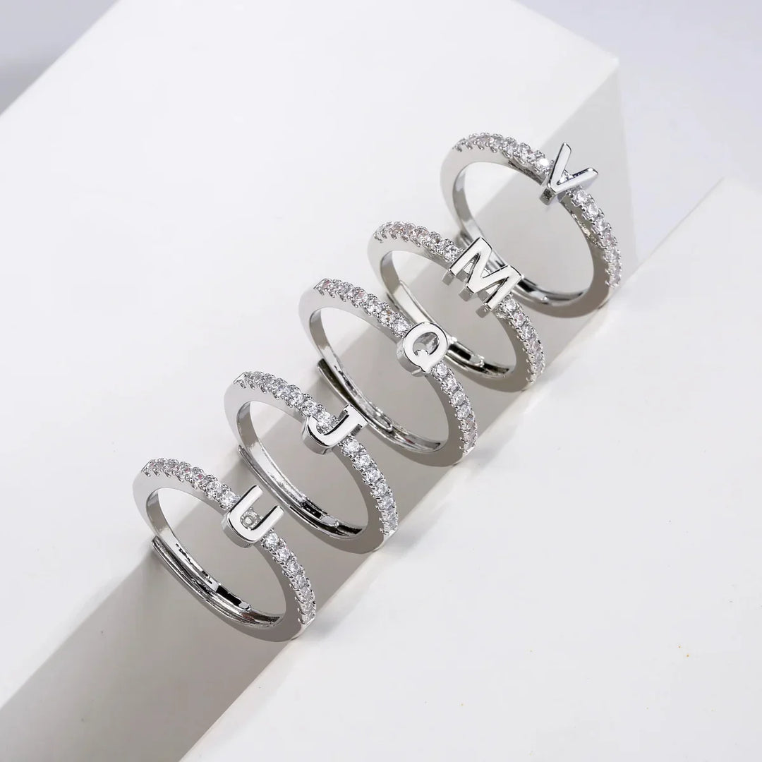 Kalsten | Radiant Adjustable Letter Initial Rings