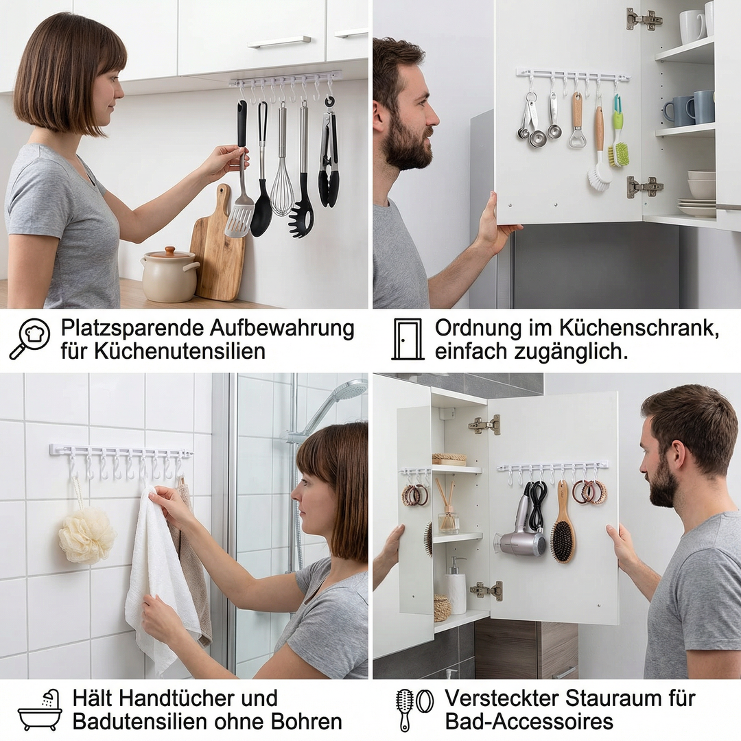 Self-adhesive hook strip kitchen & bathroom (2 pcs.) | Kalsten