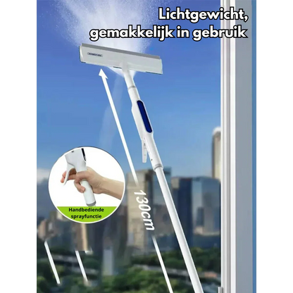 BowLift | Functional 3-in-1 Window Squeegee with Spray and Wipe Function