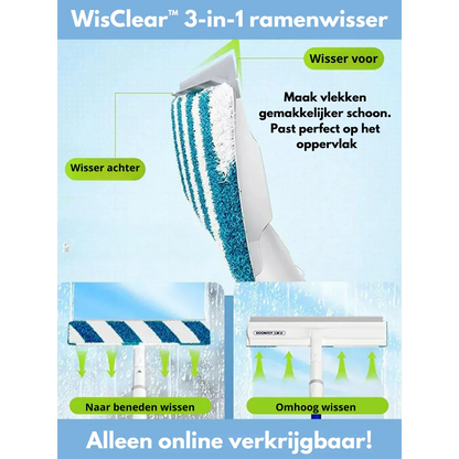 BowLift | Functional 3-in-1 Window Squeegee with Spray and Wipe Function
