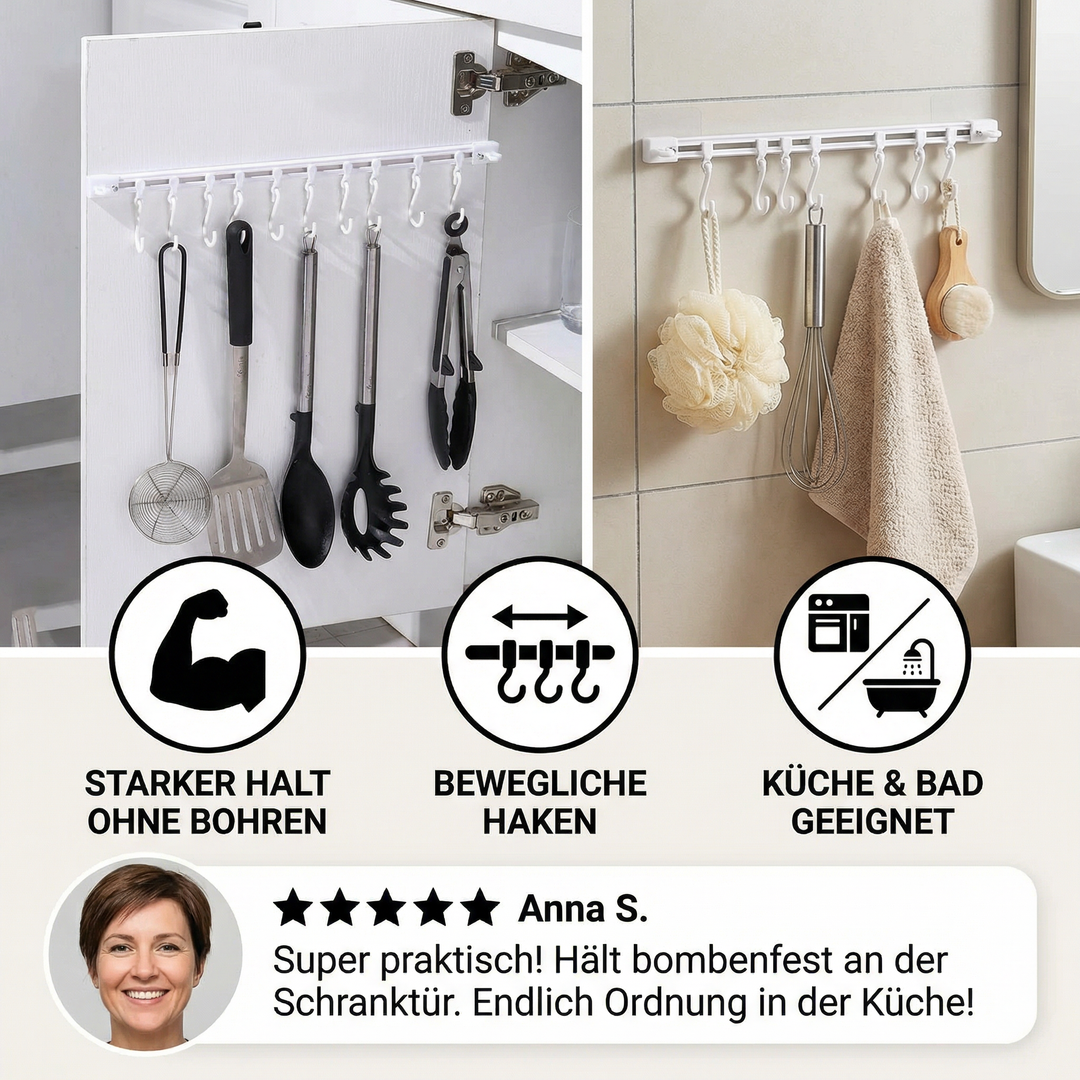 Self-adhesive hook strip kitchen & bathroom (2 pcs.) | Kalsten