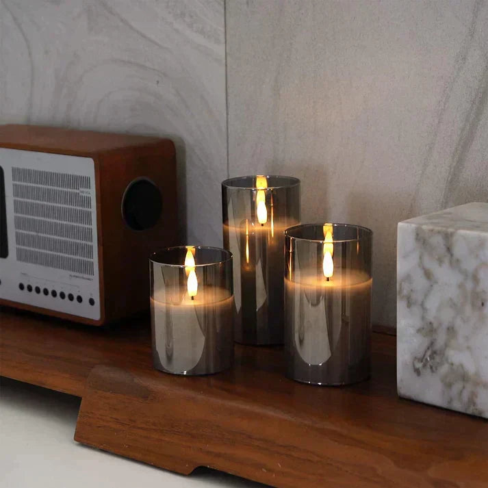 Candle Light Glass Table Lamp Set | Kalsten