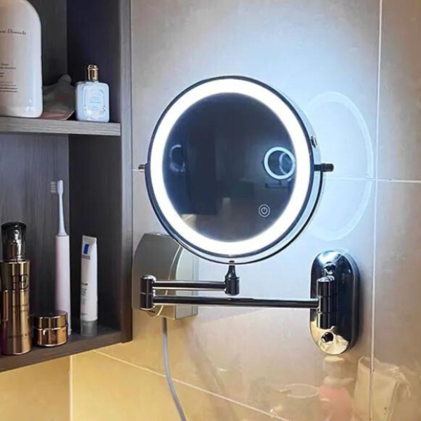 LED Wall-Mounted Bathroom Mirror with Magnification Kalsten