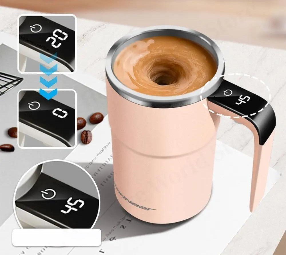 Self-Stirring Coffee Cup with Temperature Display