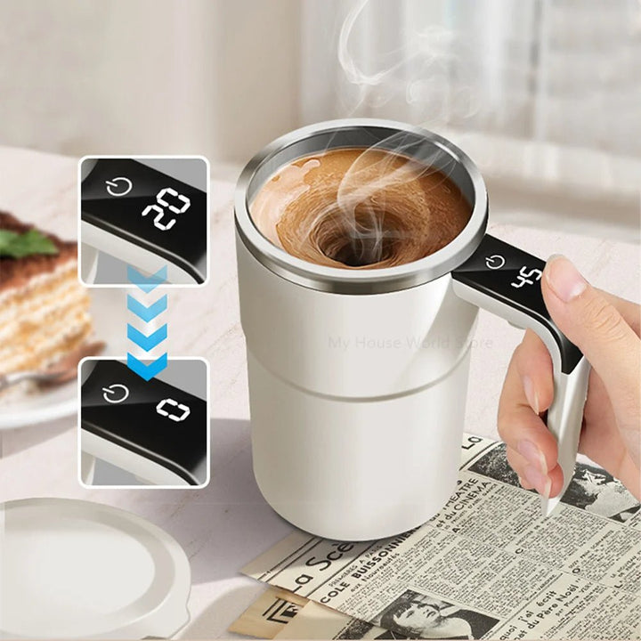 Self-Stirring Coffee Cup with Temperature Display