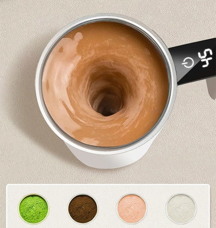 Self-Stirring Coffee Cup with Temperature Display