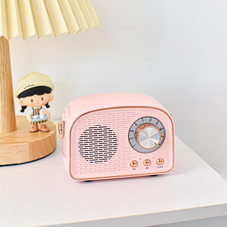 Kalsten | Retro Round Radio Bluetooth Speaker | Wireless | Portable | Stylish Sound for Home & On-the-go