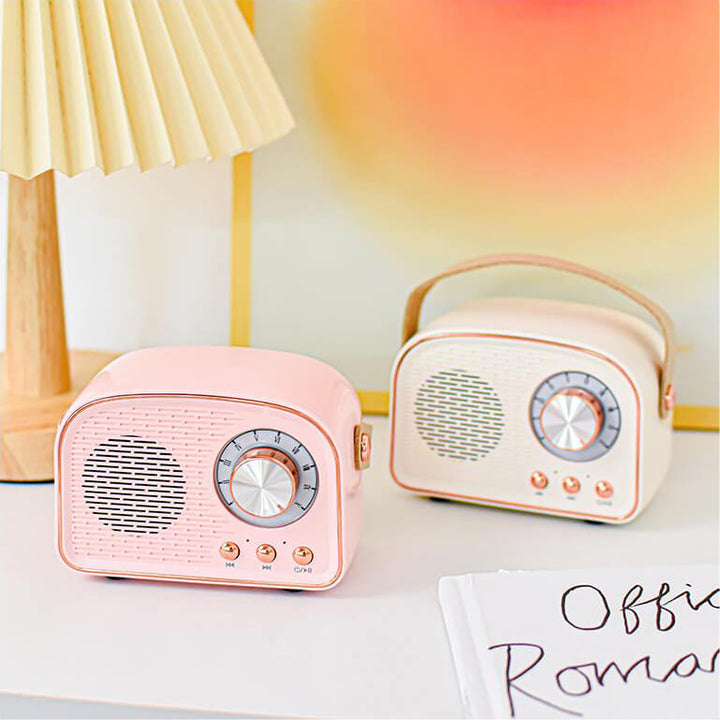 Kalsten | Retro Round Radio Bluetooth Speaker | Wireless | Portable | Stylish Sound for Home & On-the-go