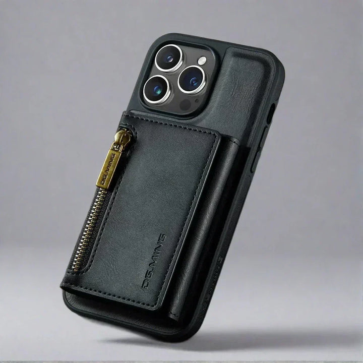 Kalsten | RFID iPhone Wallet Case | Removable Magnetic Leather Car Mount Shockproof Case
