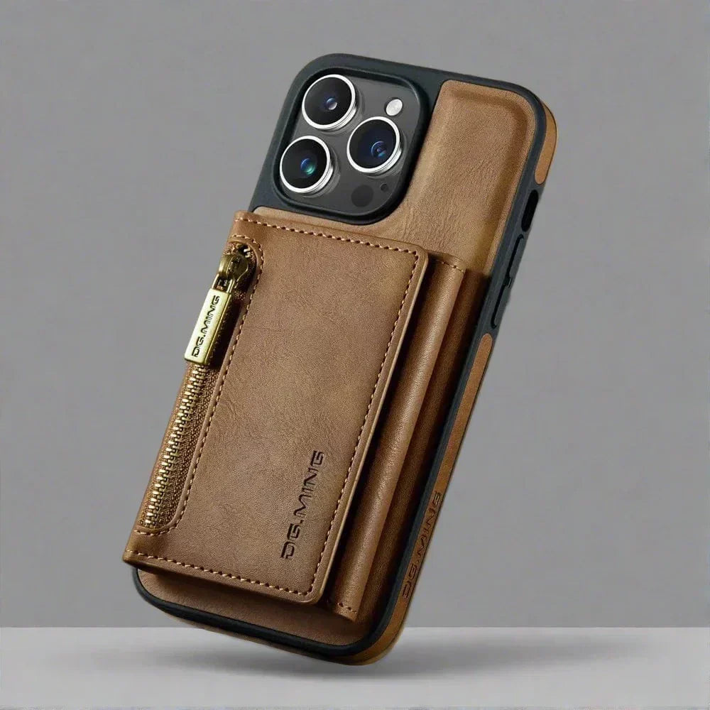 Kalsten | RFID iPhone Wallet Case | Removable Magnetic Leather Car Mount Shockproof Case